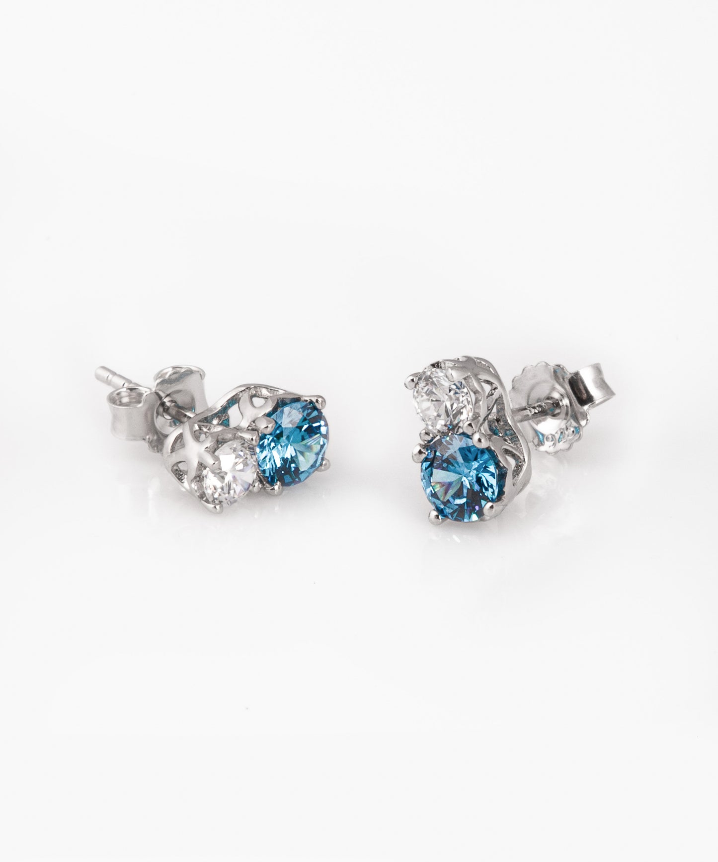 Aros HÉLÈNE Plata Italiana 925 Rodinada (azul)