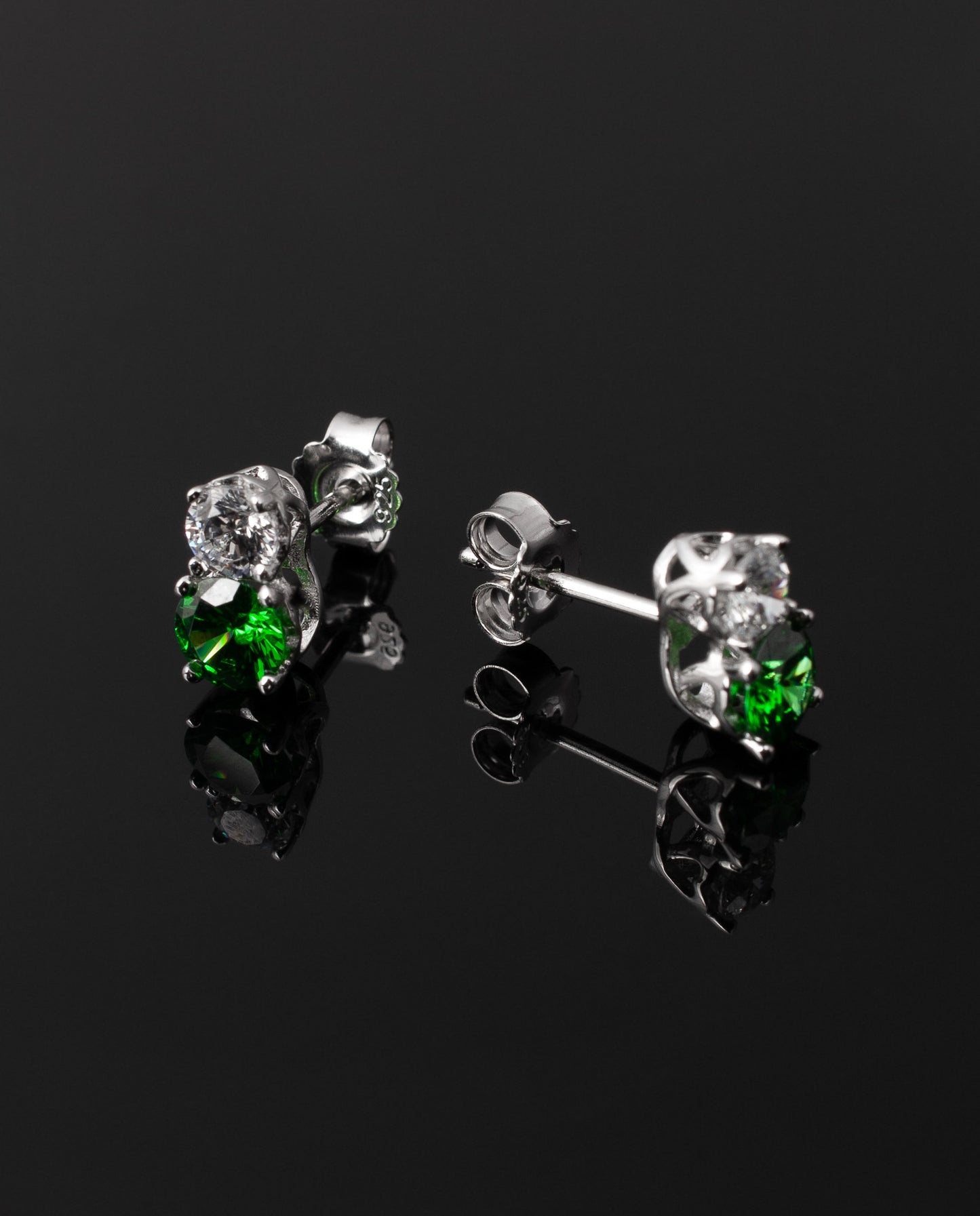 Aros HÉLÈNE Plata Italiana 925 Rodinada (verde)