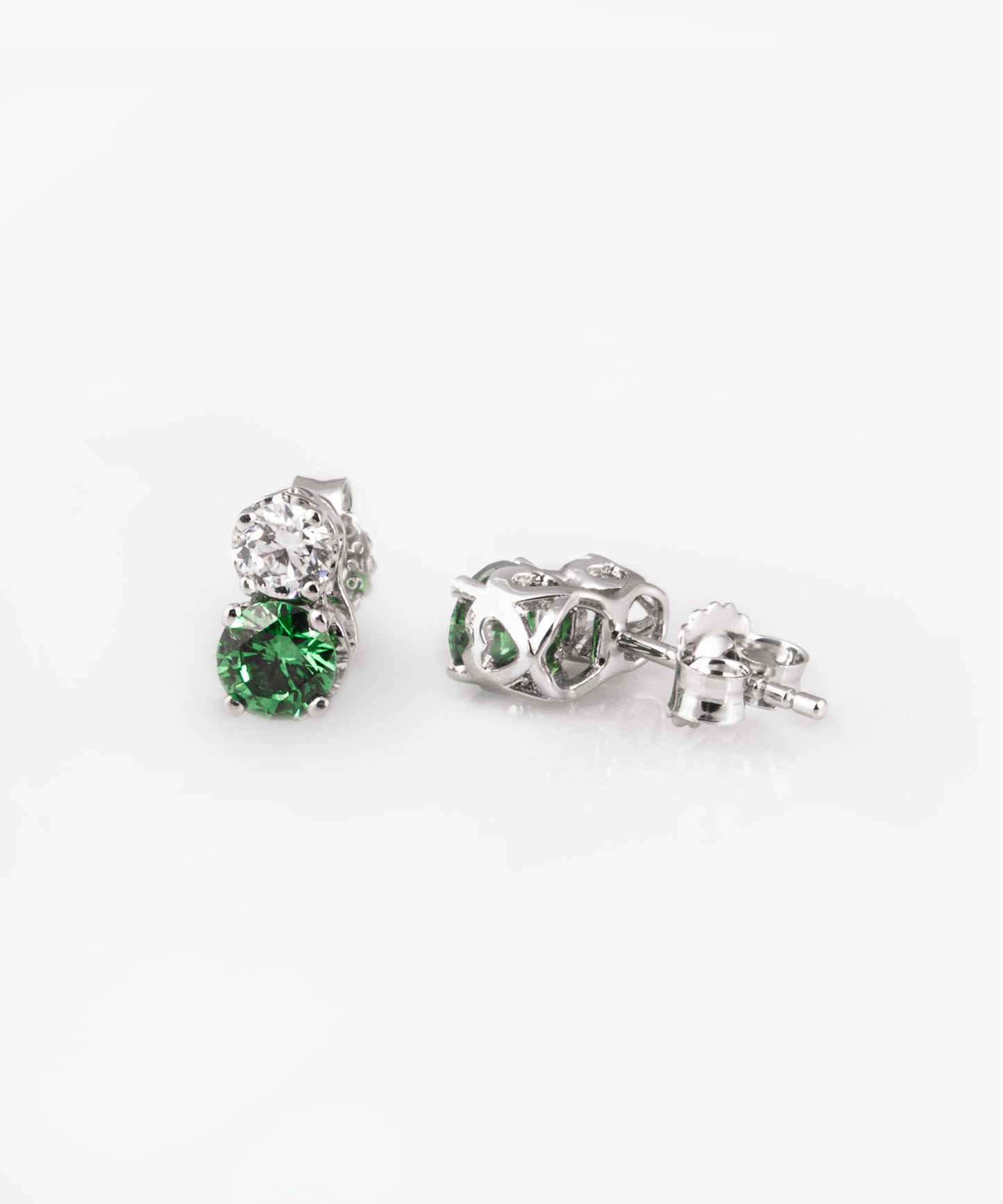 Aros HÉLÈNE Plata Italiana 925 Rodinada (verde)