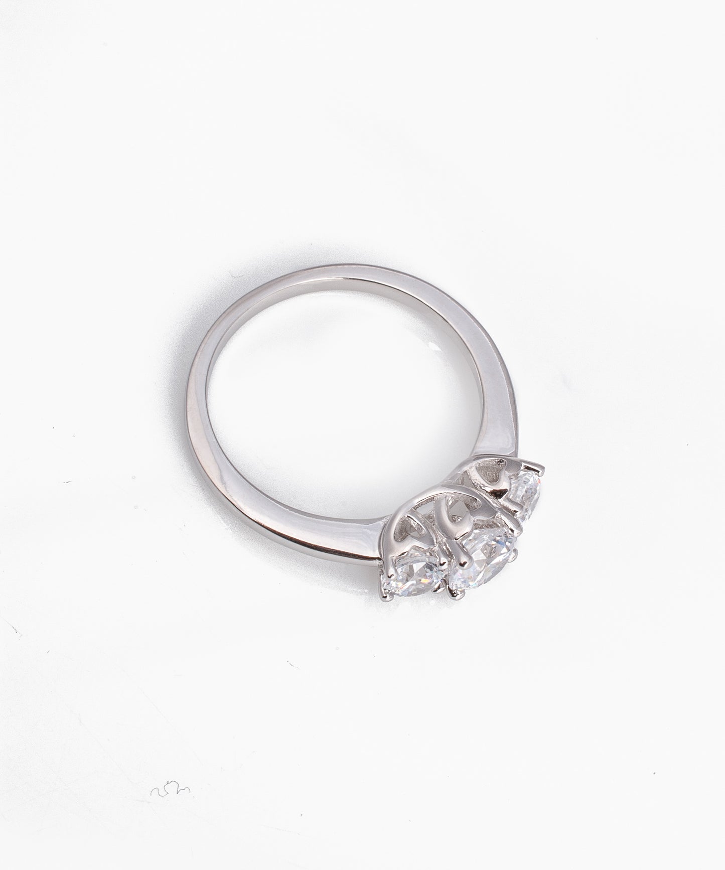 Anillo TRILOGIE corazones Plata Italiana 925 Rodinada