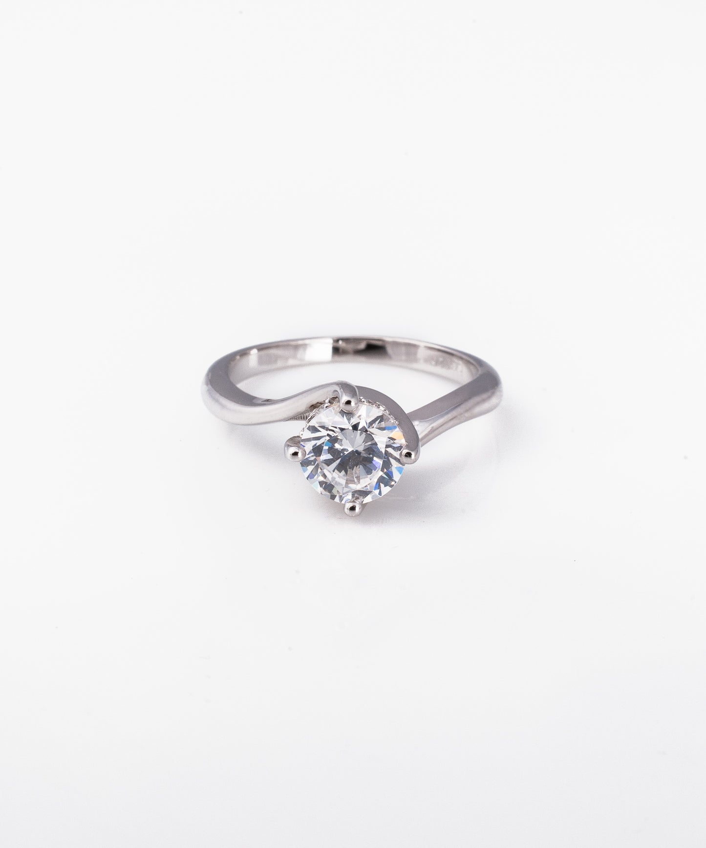 Anillo solitario TU Y YO Plata Italiana 925 Rodinada 6mm
