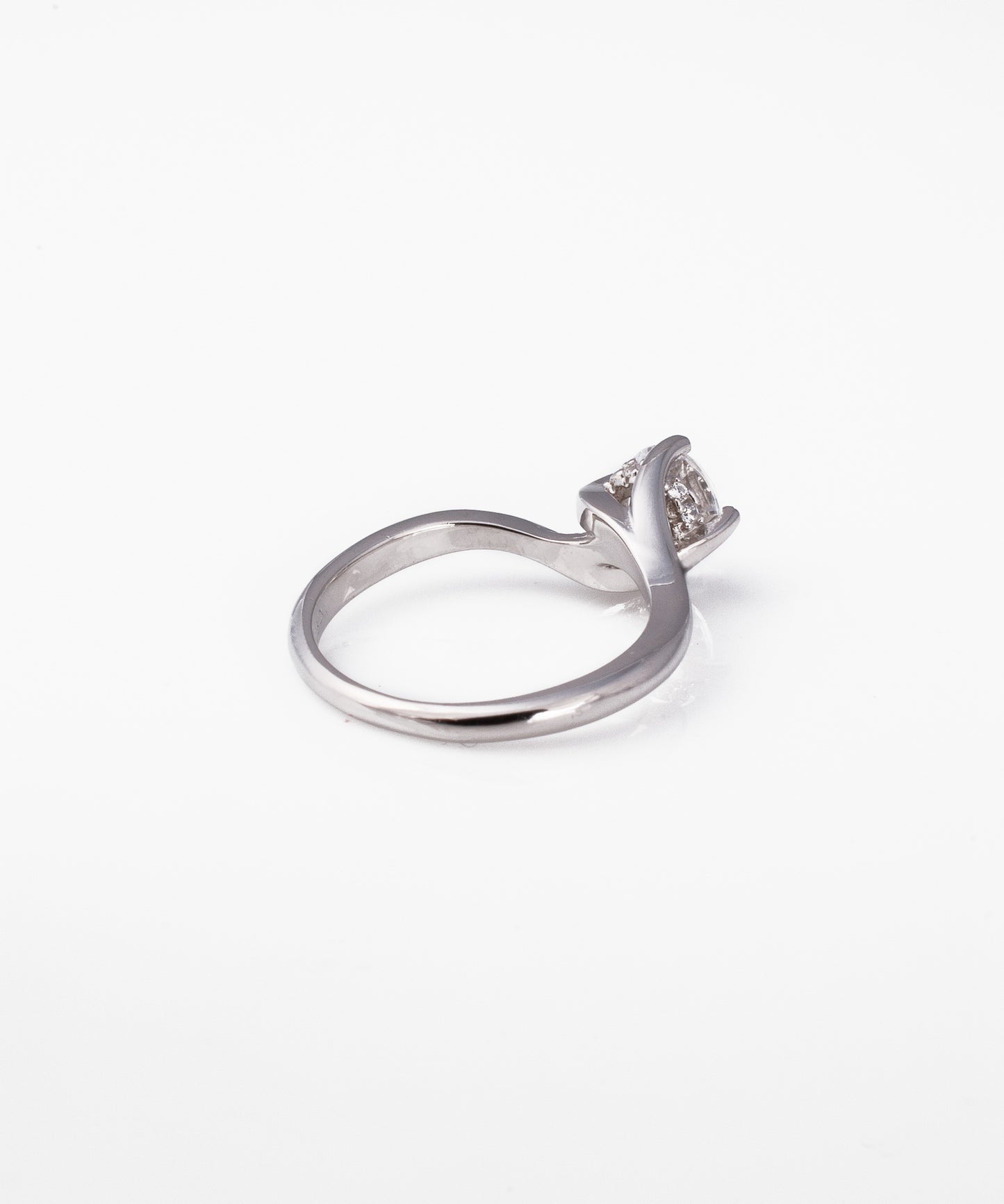 Anillo solitario TU Y YO Plata Italiana 925 Rodinada 6mm