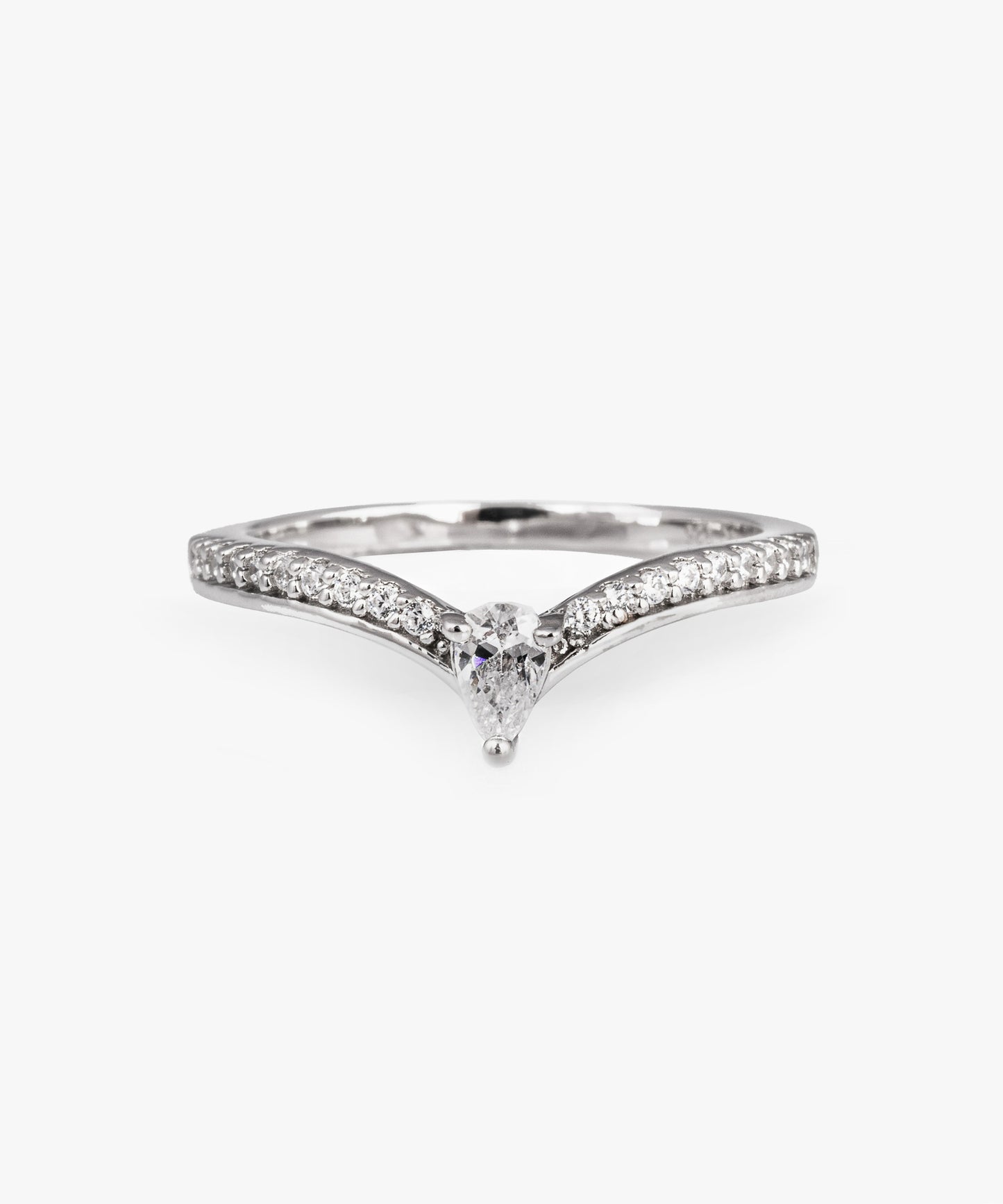 Anillo ANJA Plata Italiana 925 Rodinada (blanco)