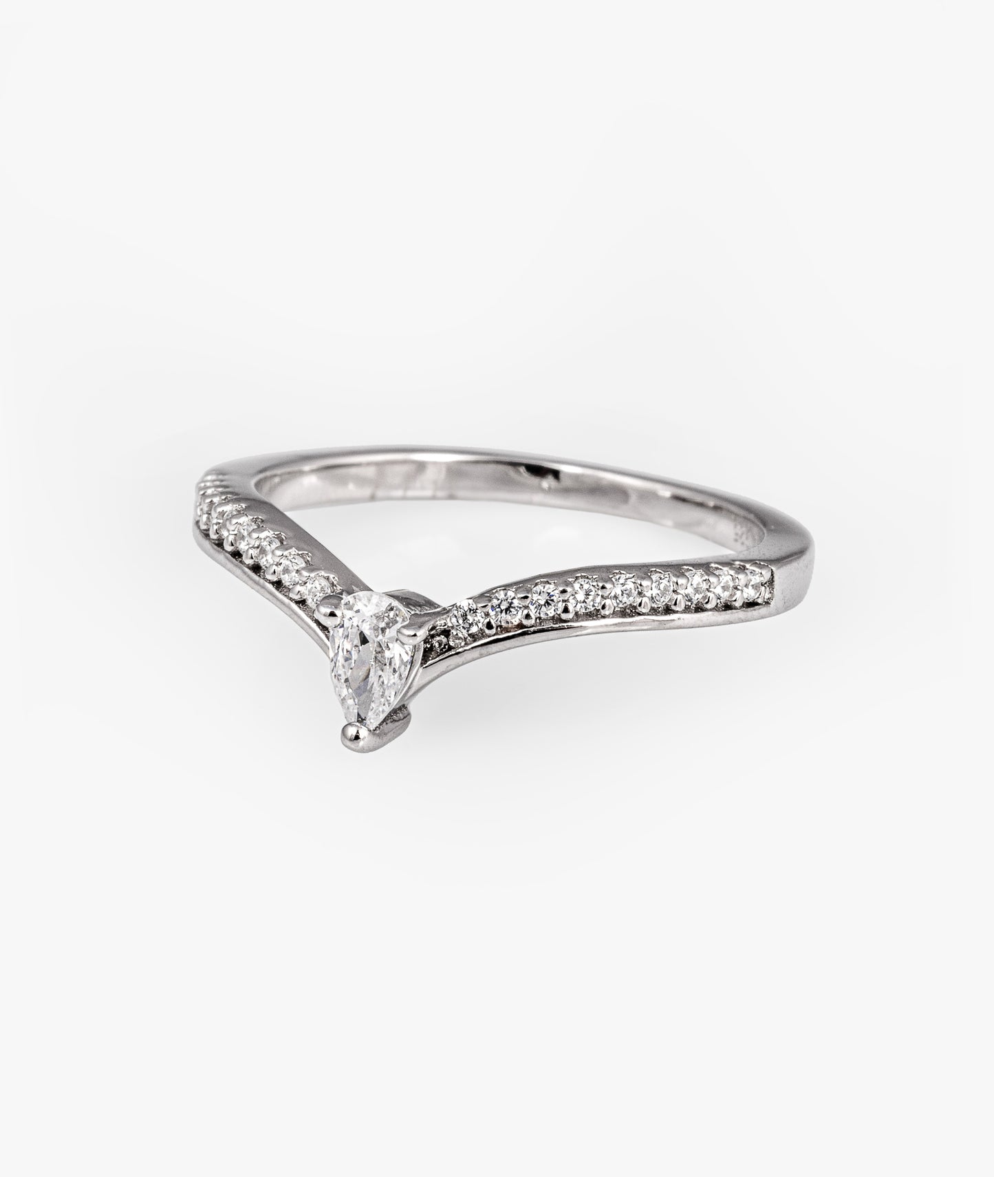 Anillo ANJA Plata Italiana 925 Rodinada (blanco)