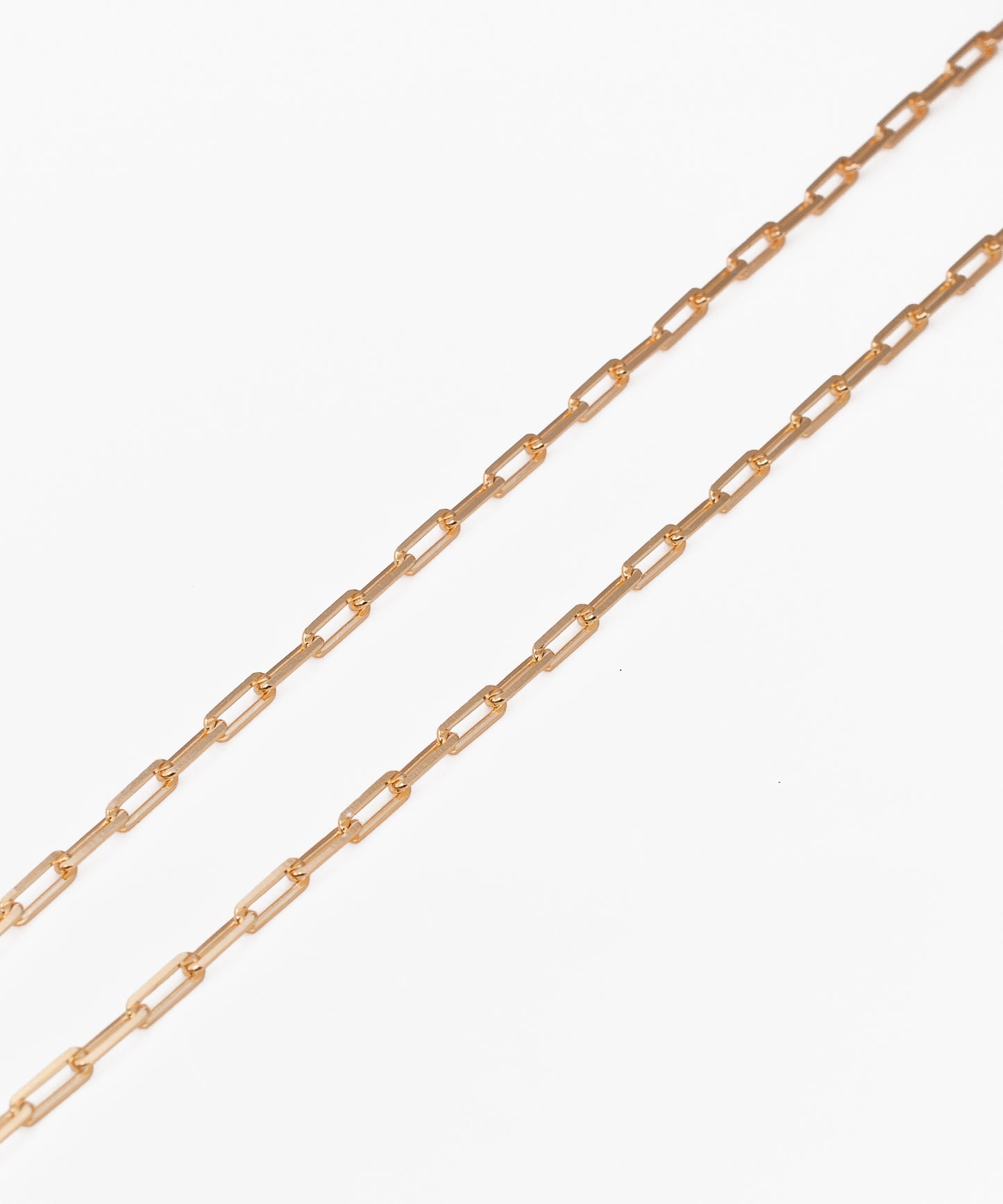 Cadena paperclip de Plata 925 con Baño de Oro 18k 46cm