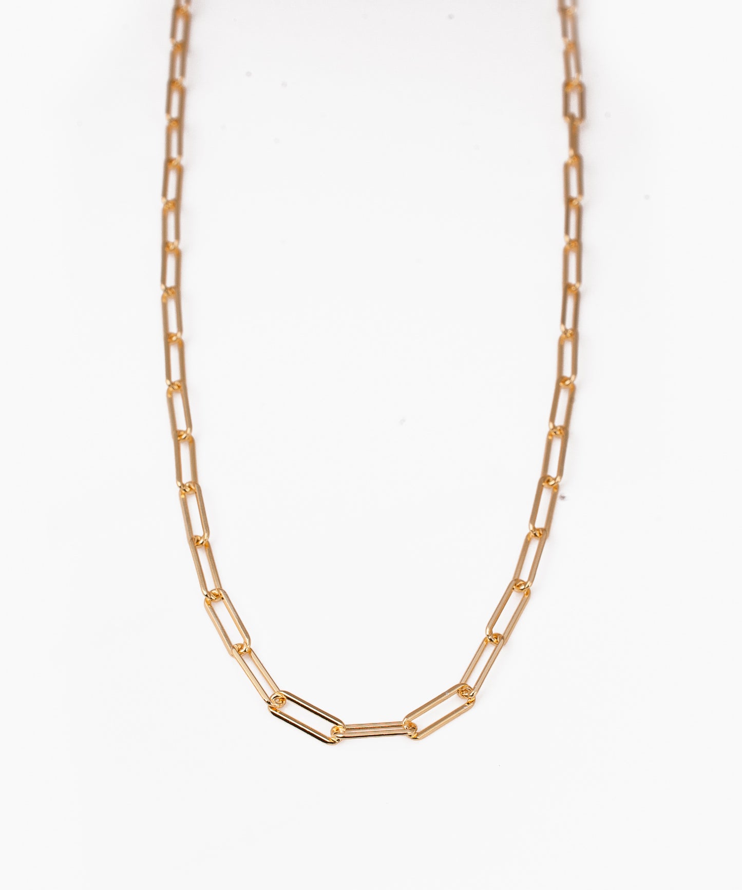 Cadena paperclip de Plata 925 con Baño de Oro 18k 45cm