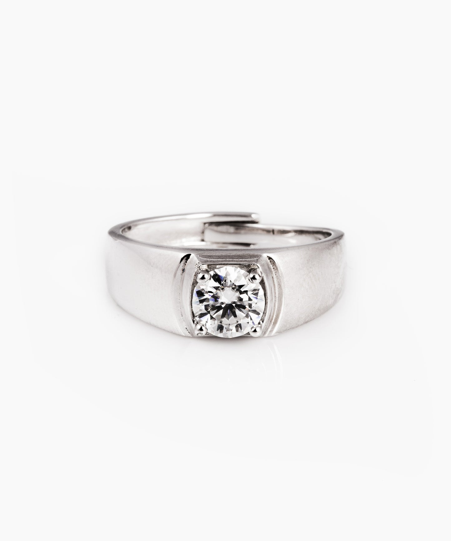 Anillo solitario REGULUS Plata 925 con Moissanita de 1 Quilates
