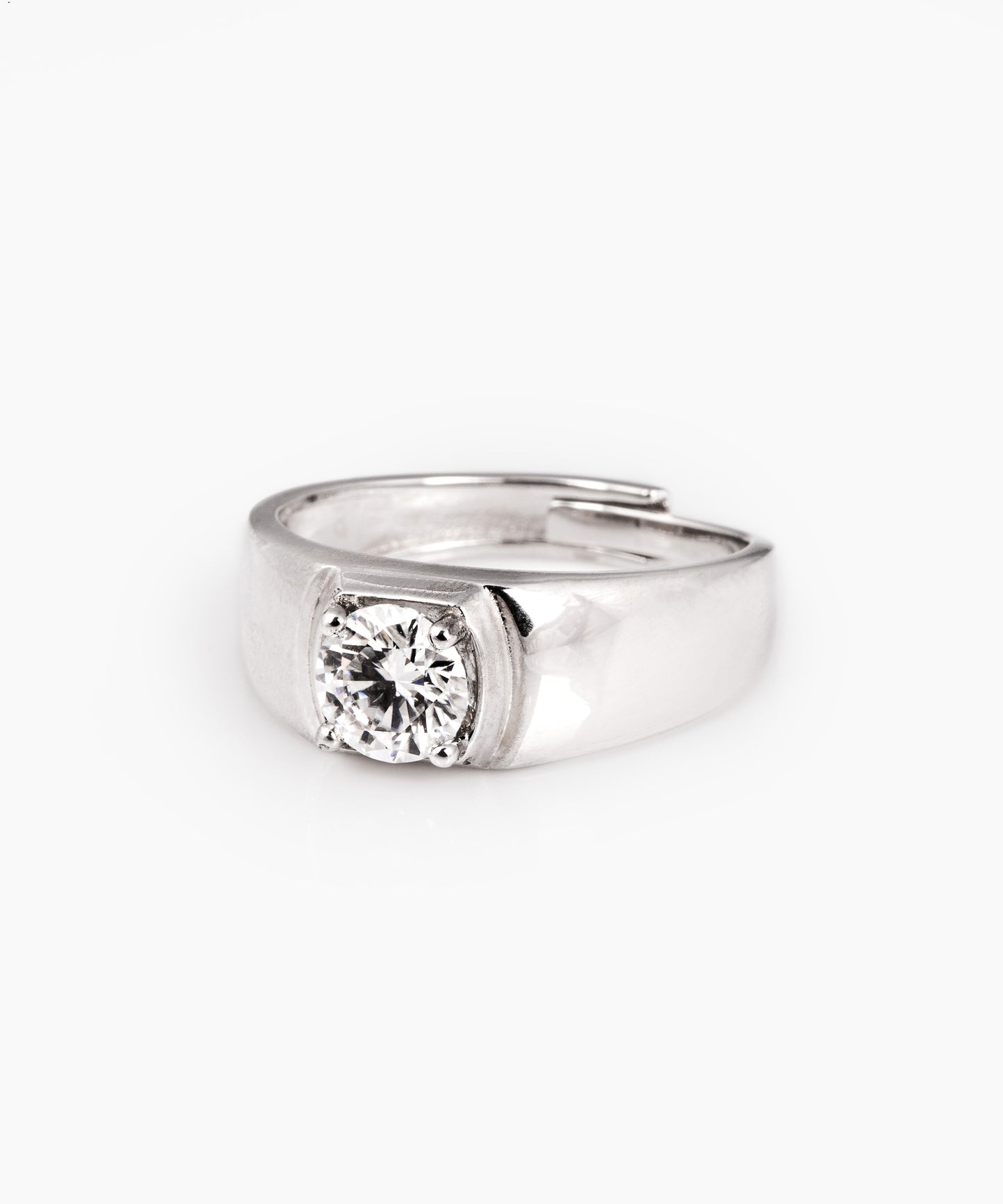 Anillo solitario REGULUS Plata 925 con Moissanita de 1 Quilates