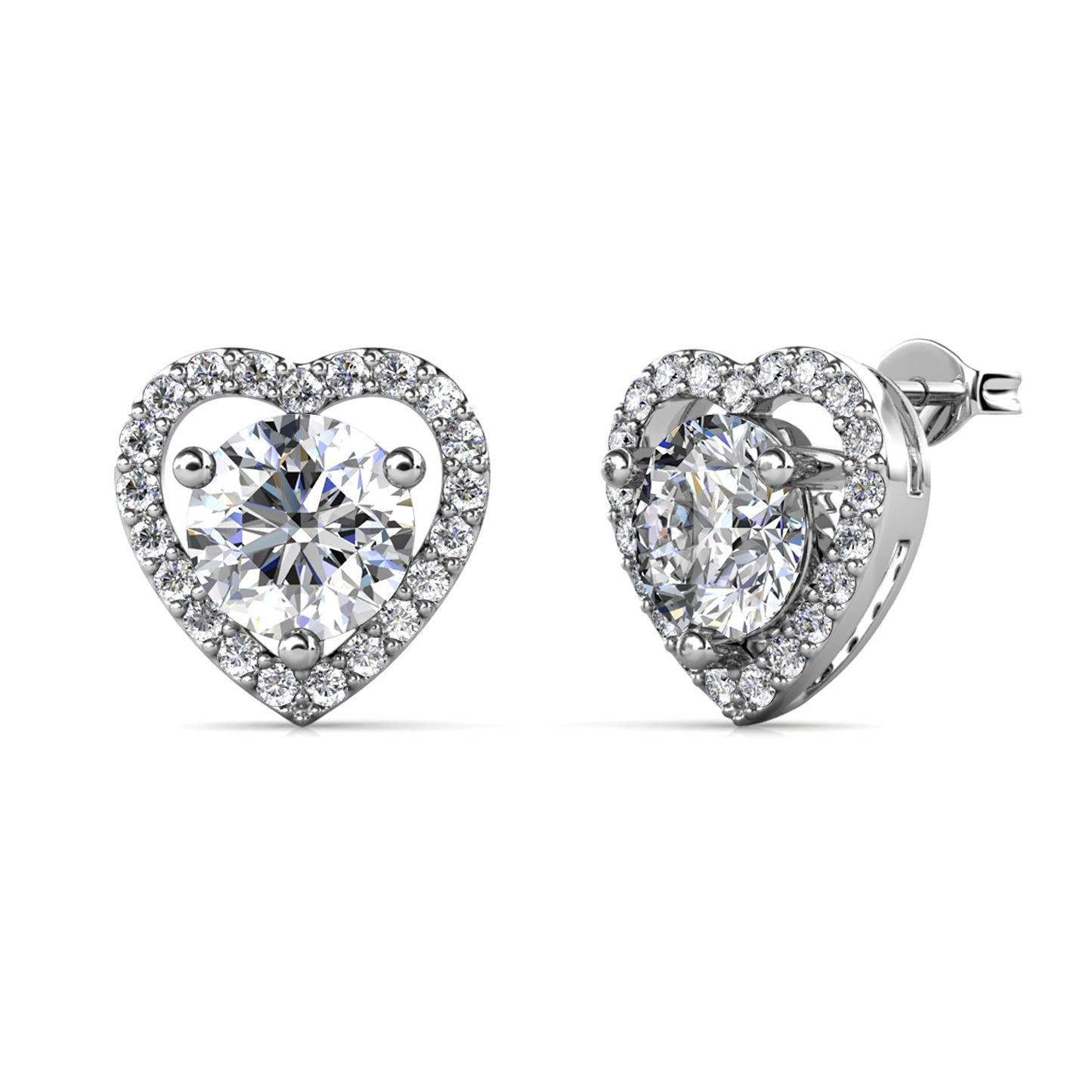 Aros Beu Coeur B Plata 925 con Moissanita de 0.5 Quilates