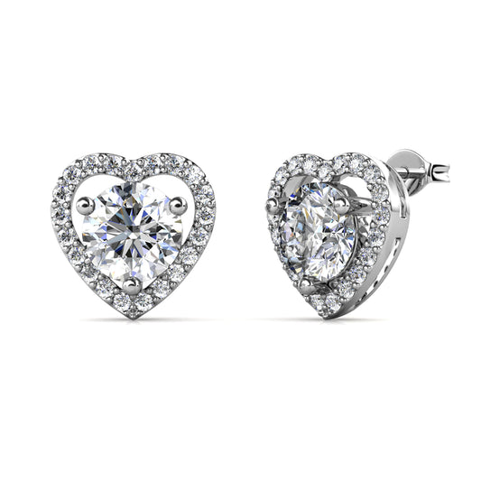 Aros Beu Coeur B Plata 925 con Moissanita de 0.5 Quilates