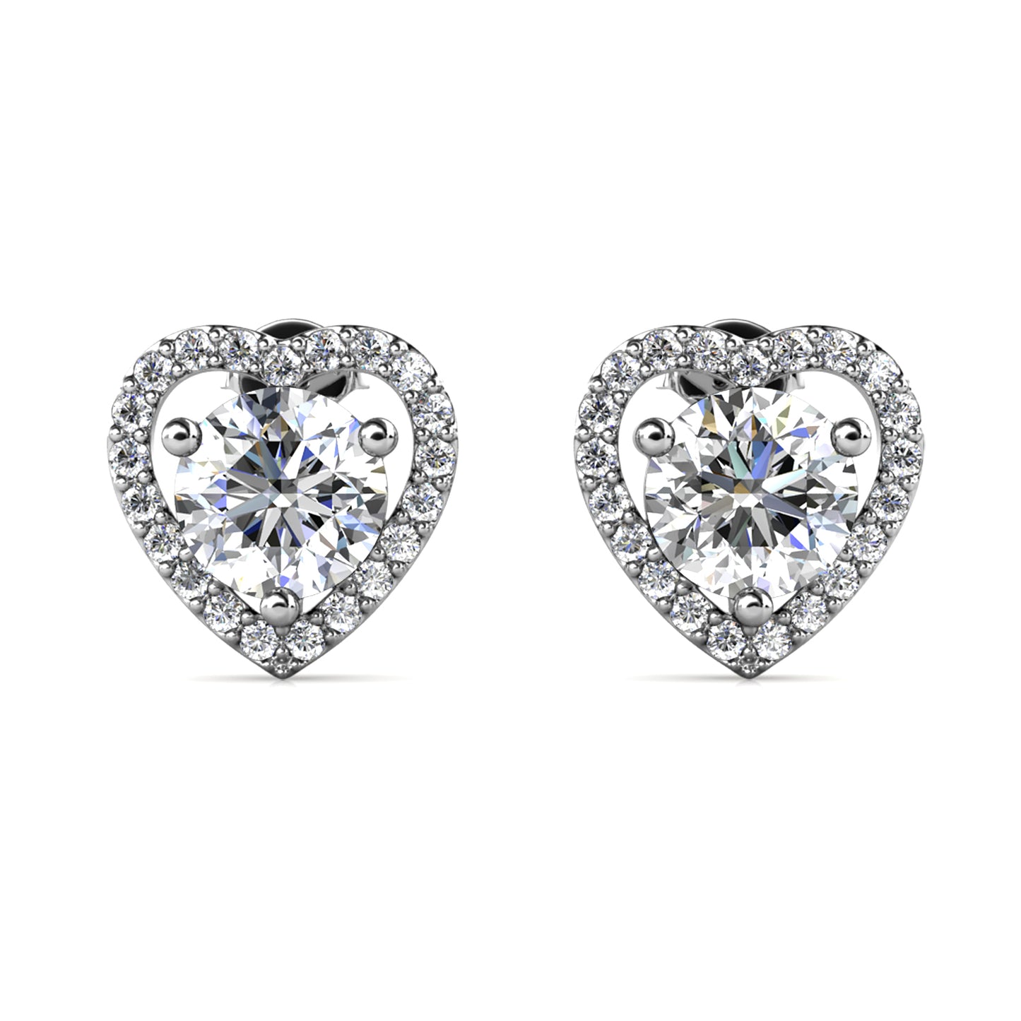 Aros Beu Coeur B Plata 925 con Moissanita de 0.5 Quilates