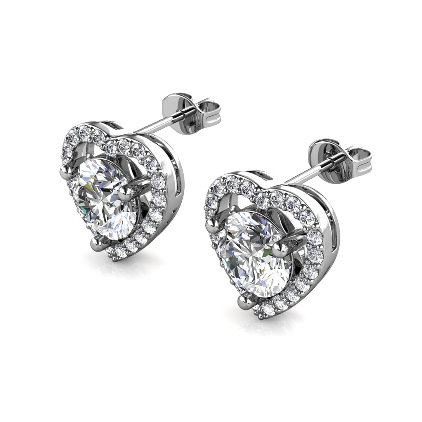 Aros Beu Coeur B Plata 925 con Moissanita de 0.5 Quilates