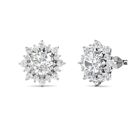 Aros Aldhafera Plata 925 con Moissanita de 0.25 Quilates