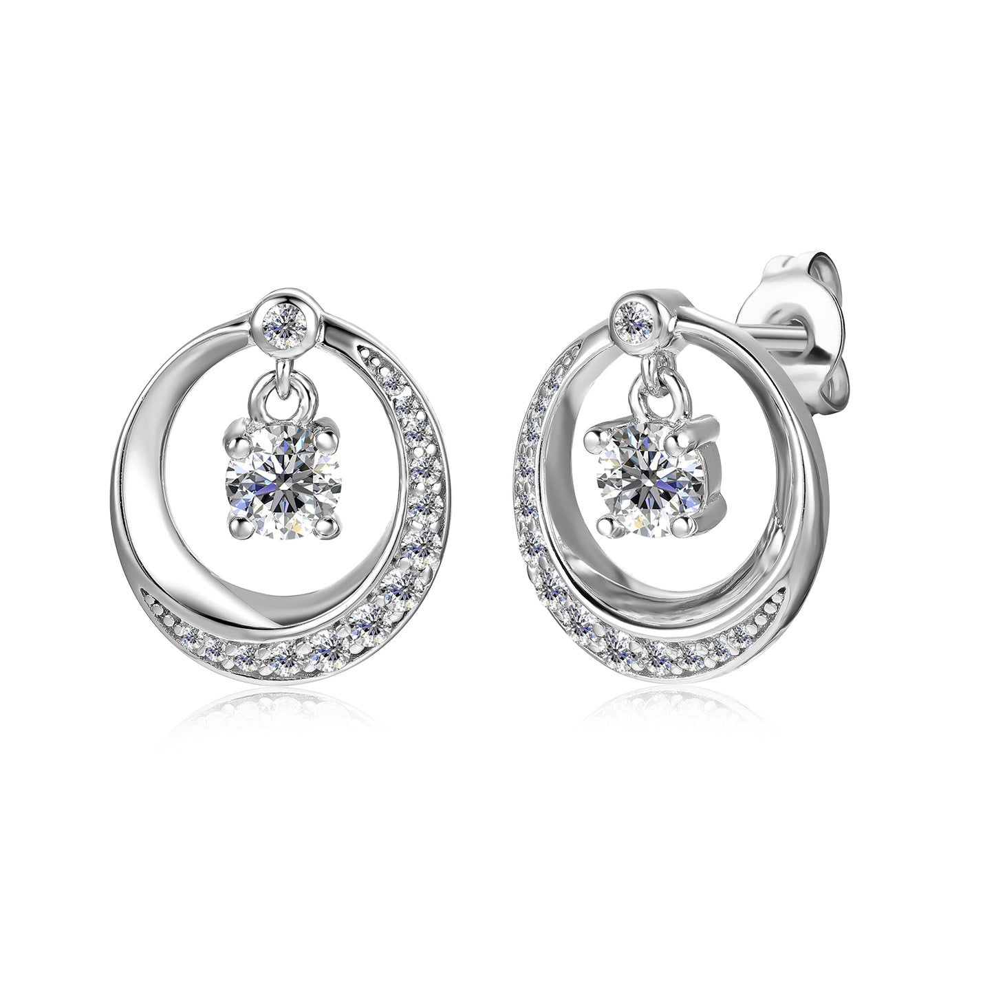 Aros Atamante PM Plata 925 con Moissanita de 0.25 Quilates