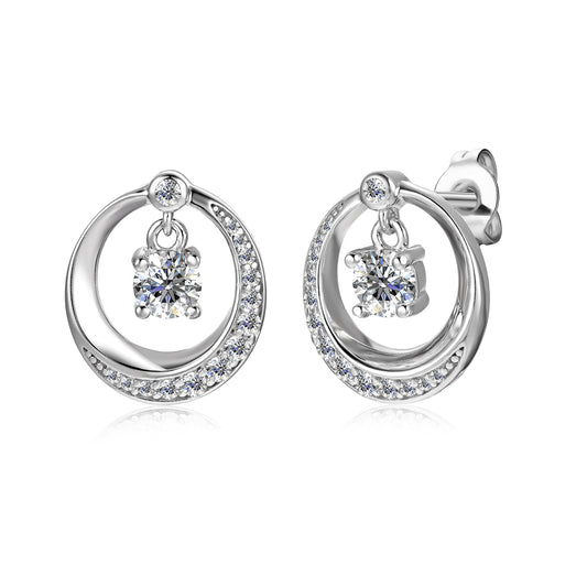 Aros Atamante PM Plata 925 con Moissanita de 0.25 Quilates