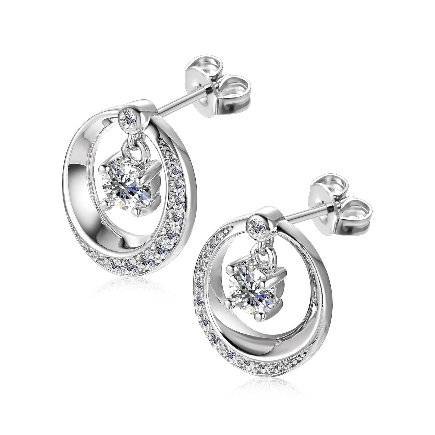 Aros Atamante PM Plata 925 con Moissanita de 0.25 Quilates