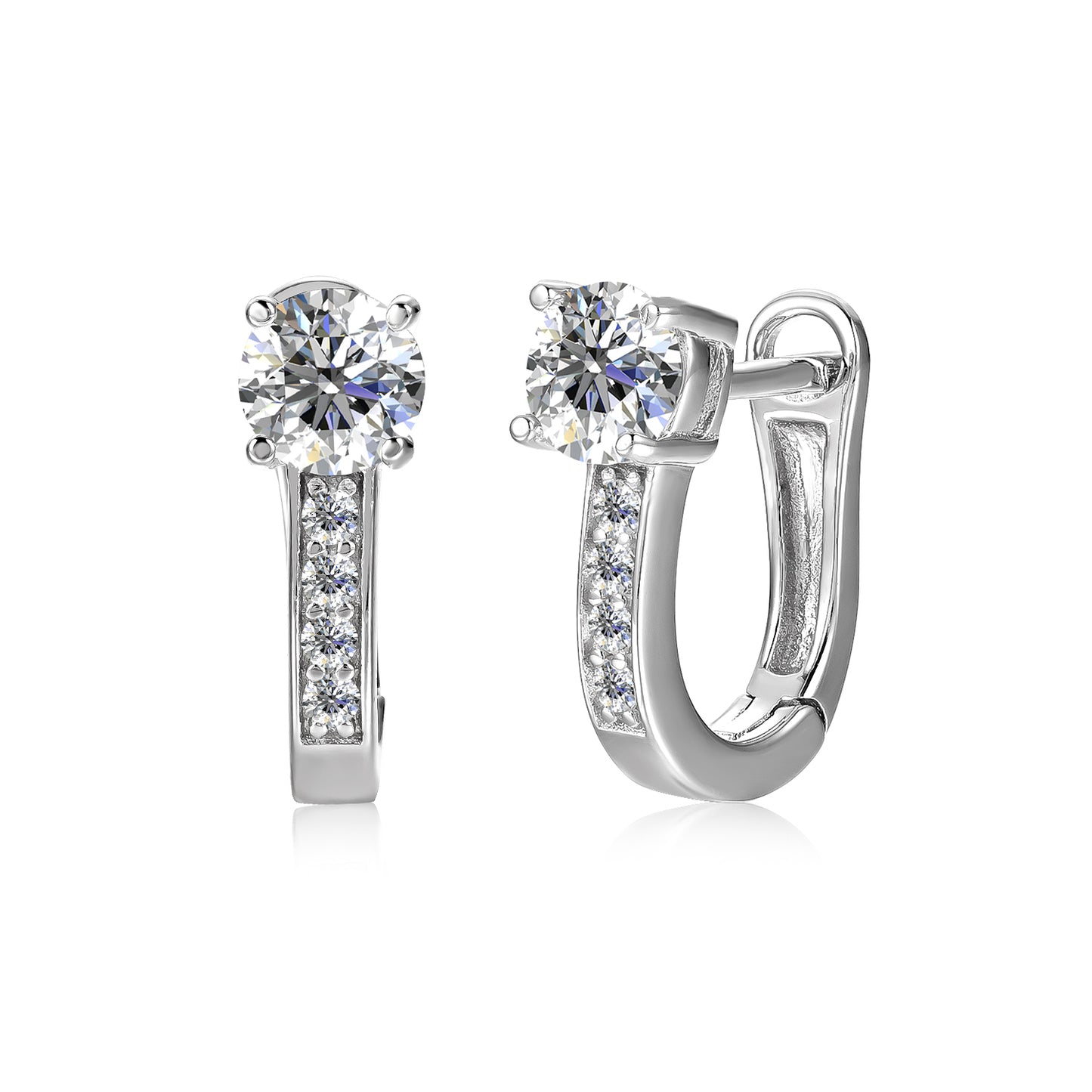 Aros Atlas Plata 925 con Moissanita de 0.5 Quilates