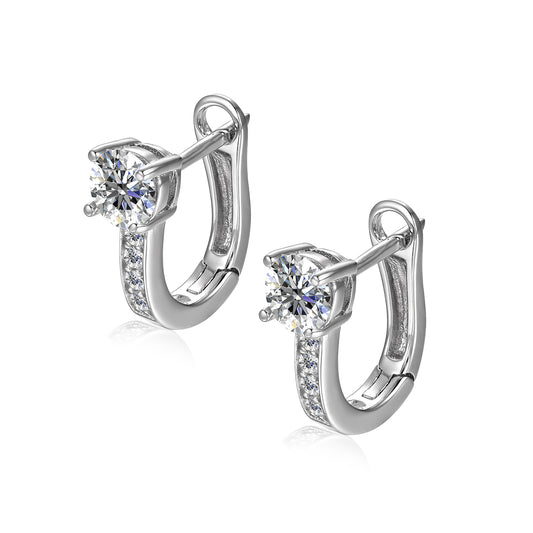 Aros Atlas Plata 925 con Moissanita de 0.5 Quilates