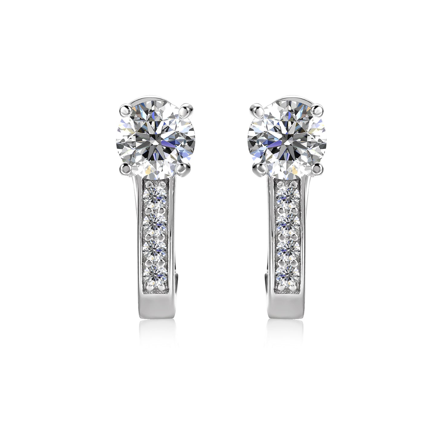 Aros Atlas Plata 925 con Moissanita de 0.5 Quilates