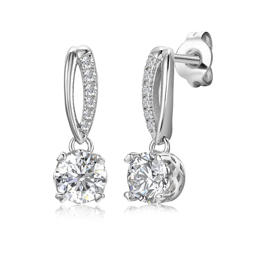 Aros Denébola Plata 925 con Moissanita de 0.5 Quilates