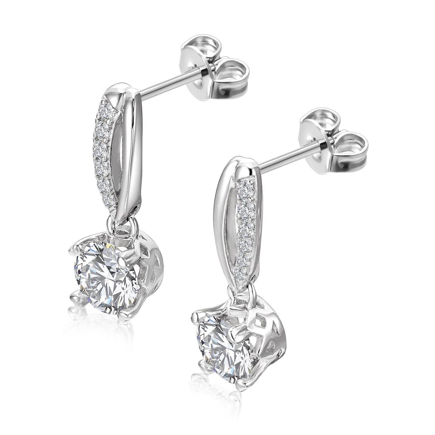 Aros Denébola Plata 925 con Moissanita de 0.5 Quilates