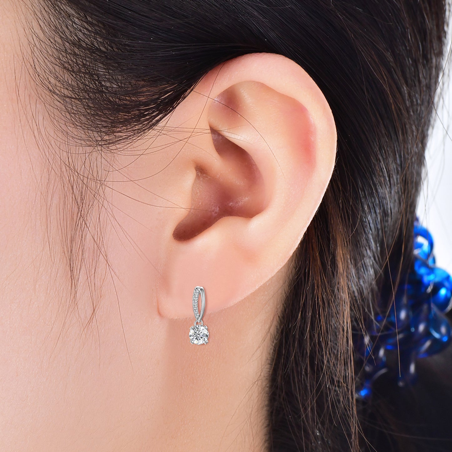 Aros Denébola Plata 925 con Moissanita de 0.5 Quilates
