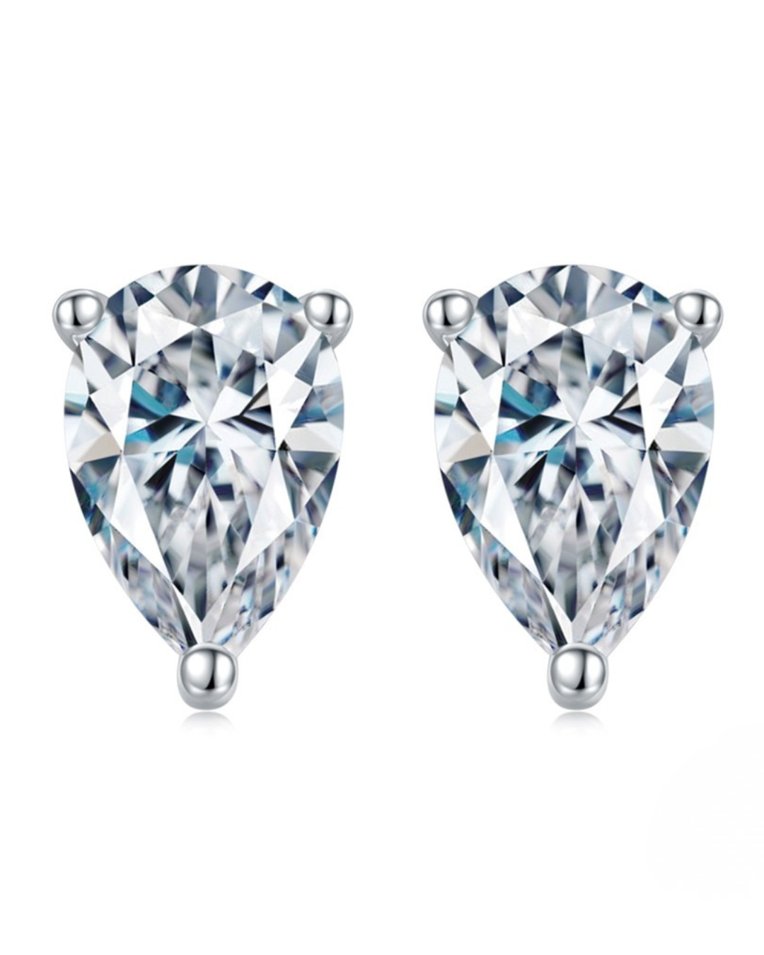 Aros de Plata 925 Rodinados y Cristal Swarovski de 4x6mm