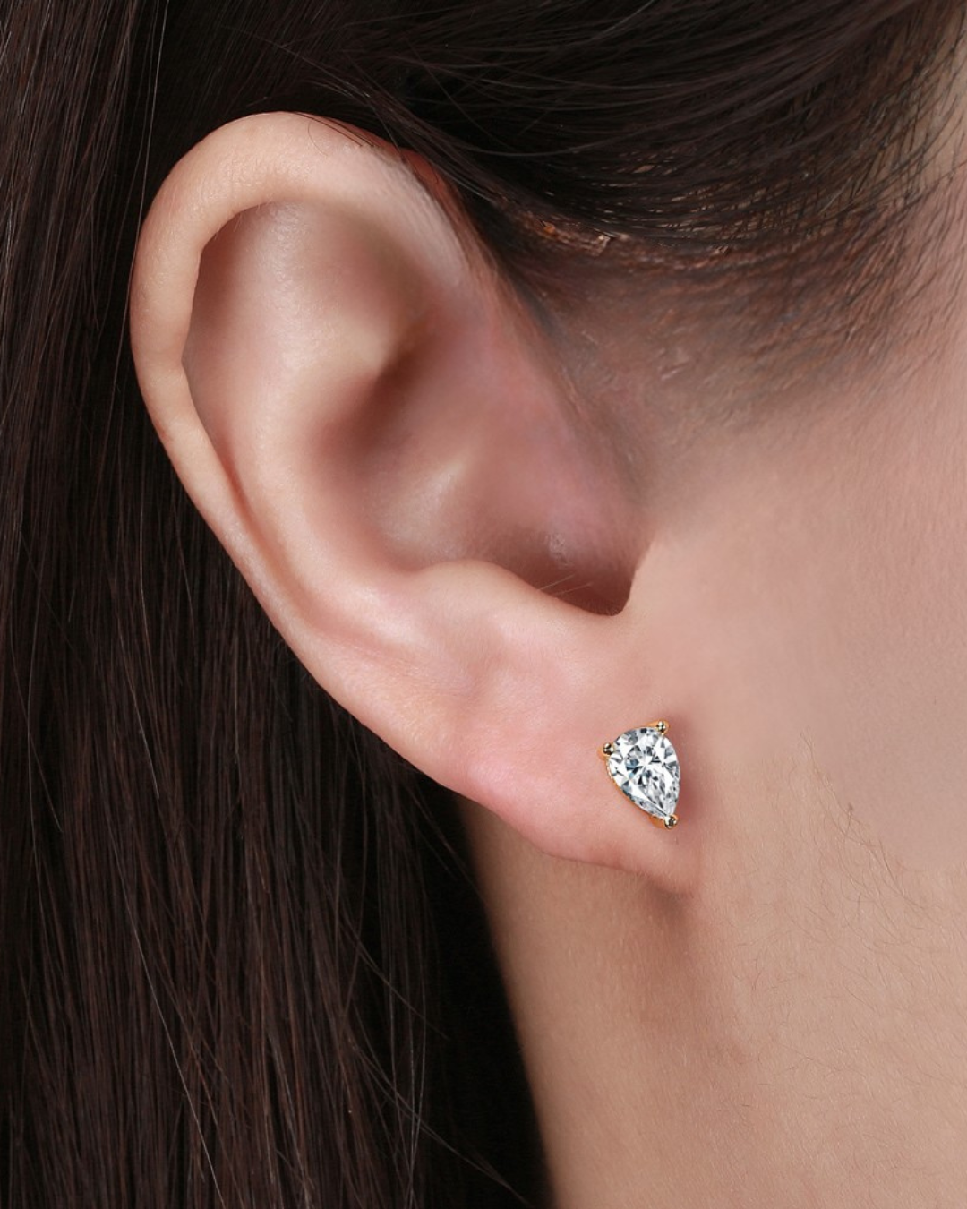 Aros de Plata 925 Rodinados y Cristal Swarovski de 4x6mm