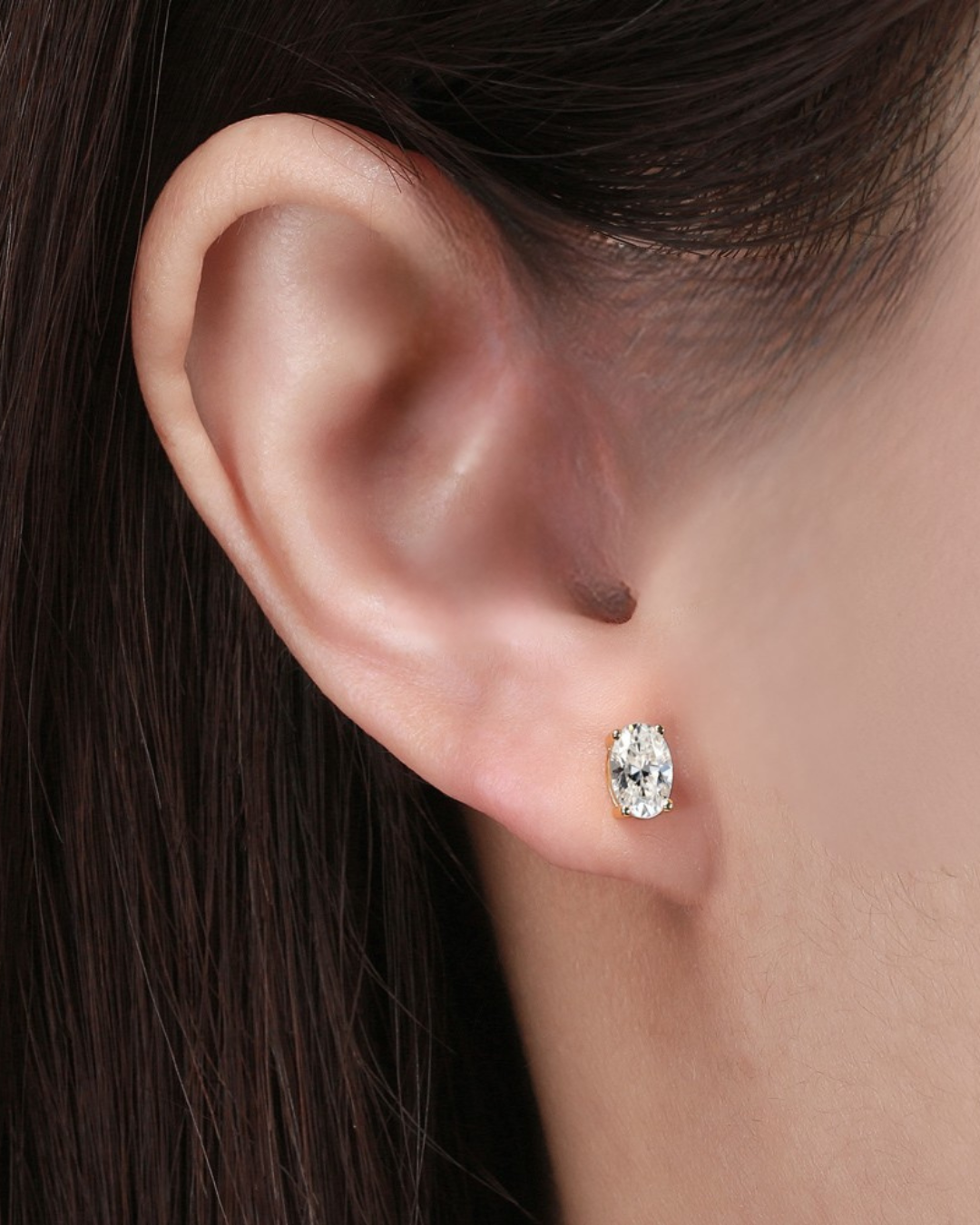 Aros de Plata 925 Rodinados y Cristal Swarovski de 4x6mm