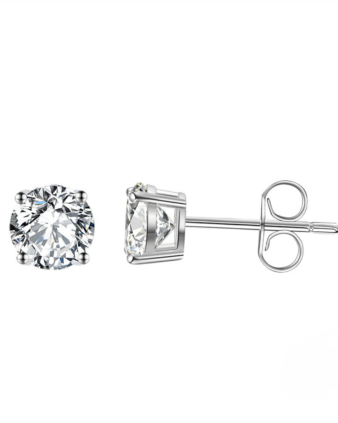 Aros de Plata 925 Rodinados y Cristal Swarovski de 4mm