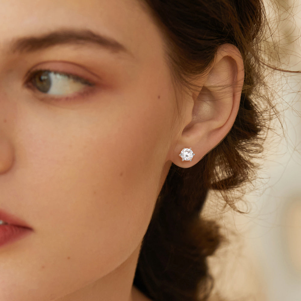 Aros de Plata 925 Rodinados y Cristal Swarovski de 10mm