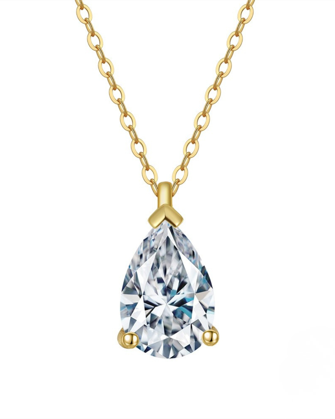 Colgante de Plata 925 de 1.42gr.bañado en Oro de 14K. Cadena de 40cm mas alargue de 5cm. Cristal Swarovski.