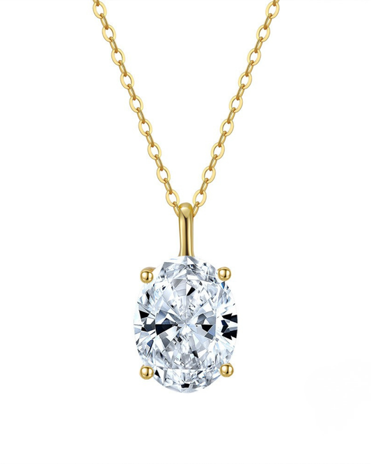 Colgante de Plata 925 de 1.51gr bañado en Oro de 14K. Cadena de 40cm mas alargue de 5cm. Cristal Swarovski.