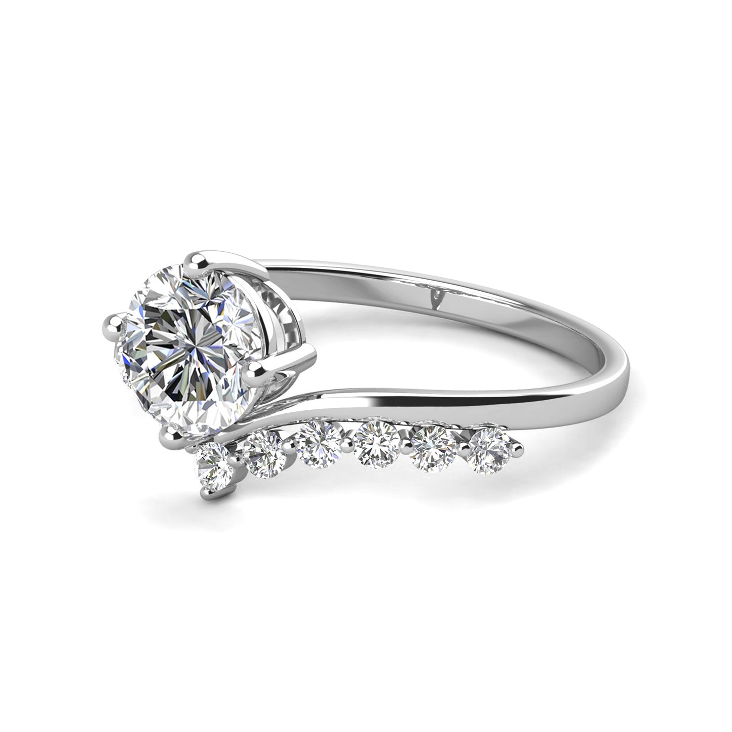 Anillo Lamda Tauri ß Plata 925 con Moissanita de 1 Quilate