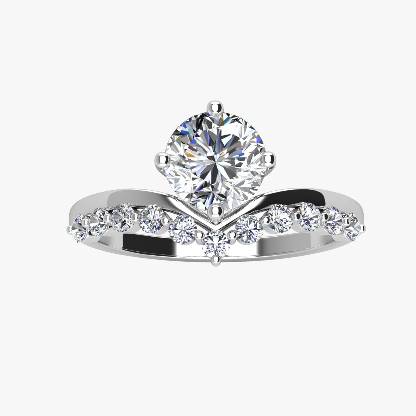 Anillo Lamda Tauri ß Plata 925 con Moissanita de 1 Quilate