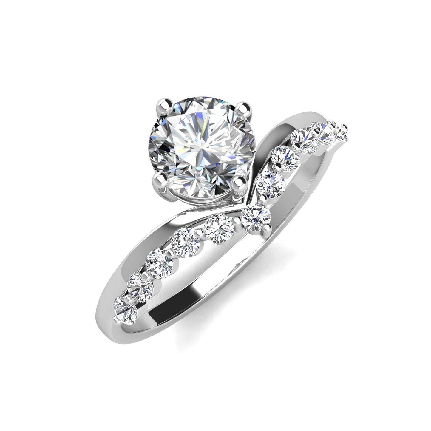 Anillo Lamda Tauri ß Plata 925 con Moissanita de 1 Quilate