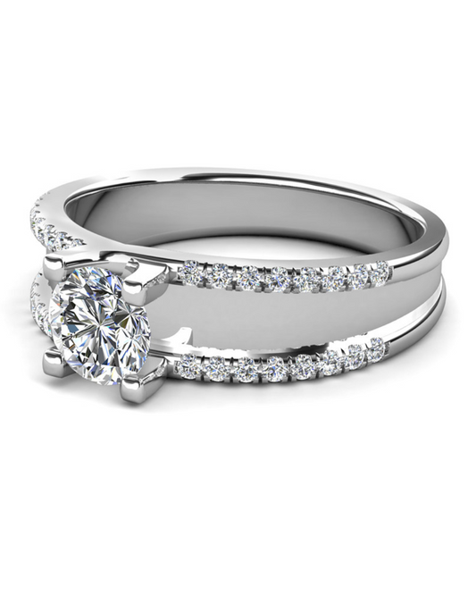 Anillo Plata 925 Alsephina de 3.32gr. Y Moisanita de 0.5ct