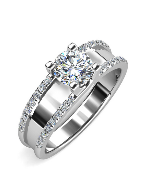 Anillo Plata 925 Alsephina de 3.32gr. Y Moisanita de 0.5ct