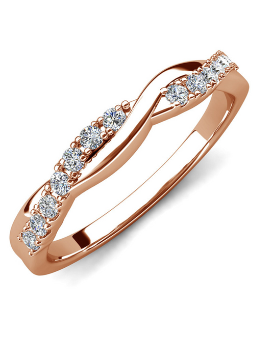 Anillo Sterope Rouge Plata 925 bañado Oro Rosa con Moissanita de 0.02 Quilate