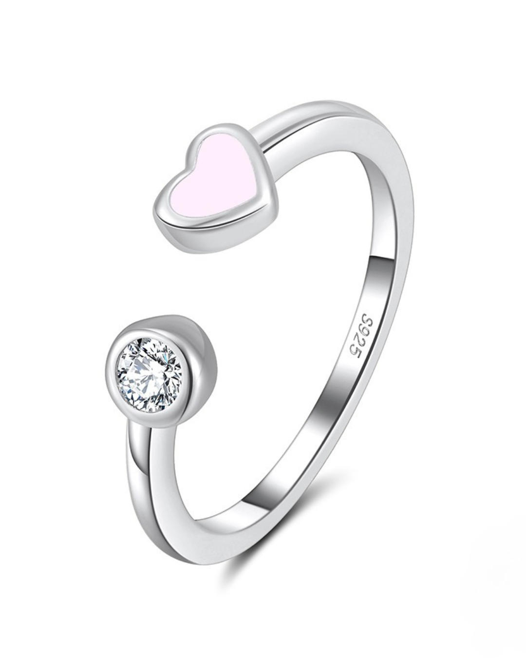 Anillo Plata Italiana 925 Rodinado y Cristal Austriaco