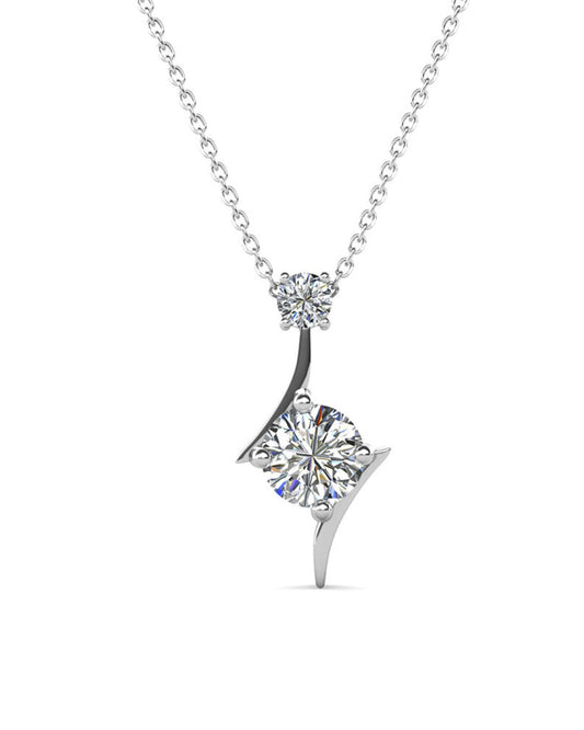 Collar SHERATAN Plata 925 con Moissanitas de 1 y 0.17 Quilate