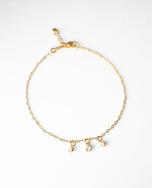 Tobillera MOONLIGHT en Baño de Oro 18k