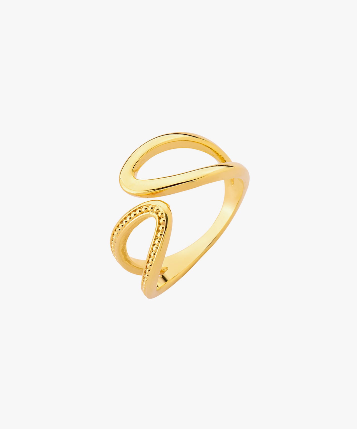 Anillo LOU textura con Baño de Oro 18k