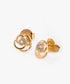 Aros Flor con Baño de Oro 18k
