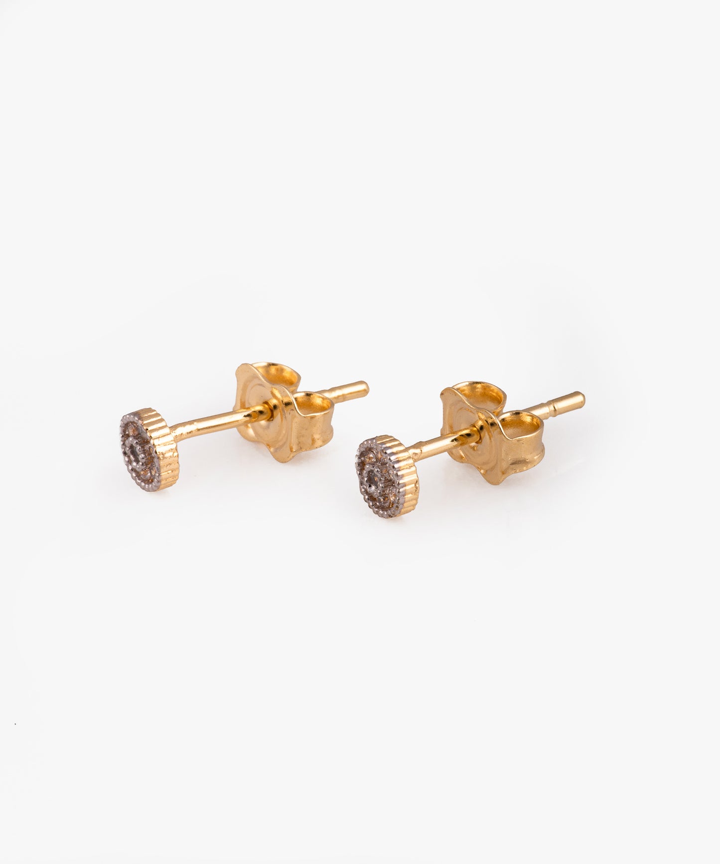 Aros Stud Baño de Oro 18k