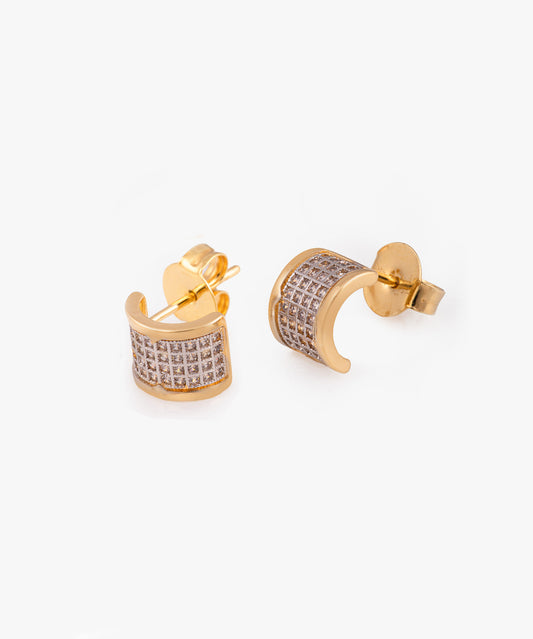 Aros media argolla clásica Baño de Oro 18k 8mm
