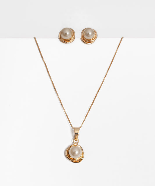 Conjunto ANOUK perla Baño de Oro 18k