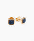 Aros VIDERE Drusa Metalizada azul y Baño Oro 18k