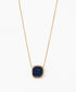 Collar VIDERE Drusa Metalizada azul y Baño Oro 18k