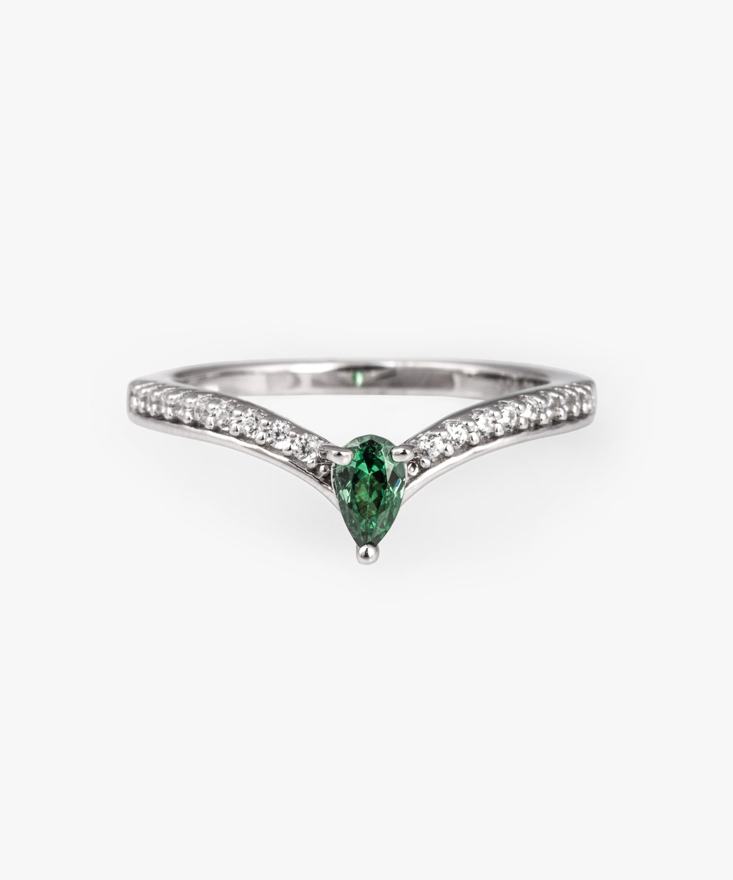 Anillo ANJA Plata Italiana 925 Rodinada (verde)